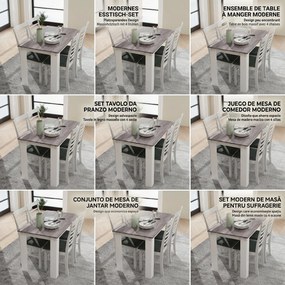 HOMCOM Masă Modernă de Dining pentru 4-6 Persoane 120x69x75 cm Gri și Alb | Aosom Romania