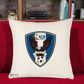 Perna Personalizata ACB Ineu Fotbal, 40x40 cm, Crem Reliefat, Husa Detasabila, Perna Inclusa, BEKZ®
