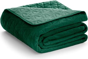 Cuvertură verde matlasată din catifea 170x210 cm Laila – AmeliaHome