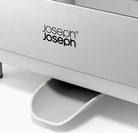 Uscator de vase Joseph Joseph Extend Steel Plus 6500041, Pana la 16 piese, Extensibil, Sine pentru pahare, Scurgere, Demontabil, Otel inoxidabil, Alb