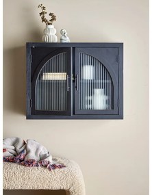 Vitrină neagră din lemn de brad suspendată 62x49x23 cm Lario – Bloomingville
