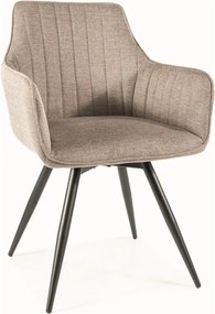 Scaun BALLO, bej/negru, stofa clasica/metal, 56x45x84 cm