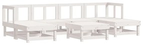 3186341 vidaXL Set mobilier de grădină, 7 piese, alb, lemn masiv de pin