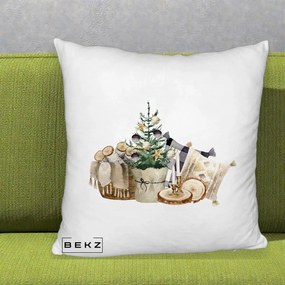Perna Decorativa Colt Cozy de Craciun Boho, 40x40 cm, Alb Pufos, Husa Detasabila, Perna Inclusa, BEKZ®