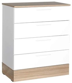 Comoda Adore Base, 4 sertare, Crem / Alb, 72 x 88 x 40 cm