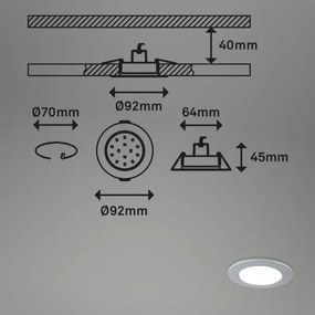 SET 3x plafonieră LED RGBW dimabilă pentru baie LED/4,8W/230V IP65 Briloner