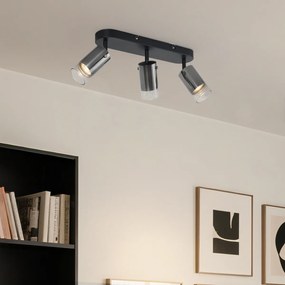Spot modern de tavan Gunmetal cu 3 lumini rotativ și reglabil - Drain