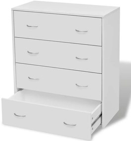 242545 vidaXL Bufet cu 4 sertare, 60 x 30,5 x 71 cm, alb