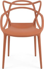 Set 4 bucati scaune din plastic KATO, teracota