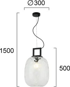Lustră pe cablu LUCY 1xE27/40W/230V neagră