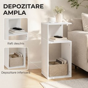 HOMCOM Set de 2 Măsuțe de Cafea Moderne cu Raft Deschis, Alb | Aosom Romania
