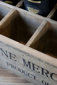 Cutie cu 10 compartimente din lemn de pin, "Wine Merchants"