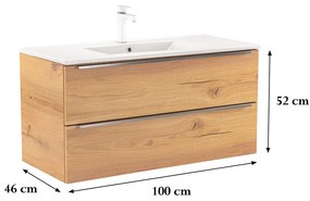 Dulap inferior Vario Trim 100 cu lavoar stejar-stejar