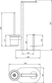 ROUND Suport Hârtie Igienică Stativ - 3-Funcții Finisaj: Auriu Periat ADR_R732