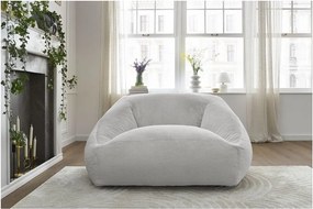 Fotoliu bean bag gri deschis cu tapițerie din blană artificială Lilibet – Bobochic Paris