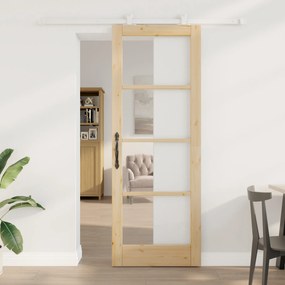 vidaXL Ușă glisantă Manual ORKDAL Maro 78 x 211 cm Lemn și metal