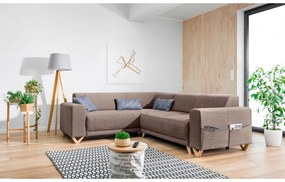 Colțar maro extensibil/cu spațiu de depozitare (cu colț pe partea stângă/în formă de ”L”) Classy Sophie – Miuform