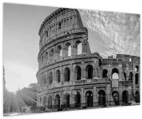 Tablou - Colosseum din Roma, alb-negru (90x60 cm)