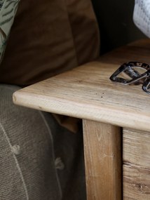 Noptieră din lemn masiv reciclat, cu sertar, H64 cm, aspect vintage