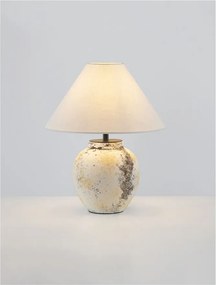 Veioza decorativa, Ceramica, Tesatura, Alb, LUPE