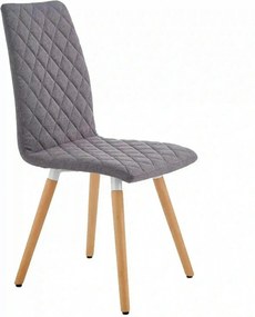 Scaun sufragerie K282, gri/stejar, stofa clasica/lemn, 44X56X93 CM