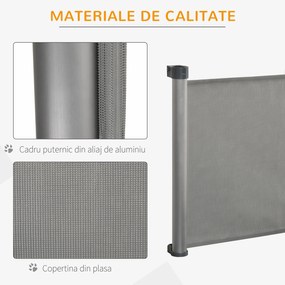 Bariera de siguranta PawHut pentru caini, 140x88 cm, gri | AOSOM RO
