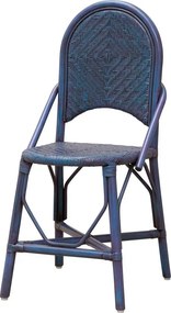 Scaun de dining albastru din rattan, "Pigmento"