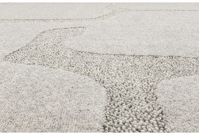 Covor gri deschis din lână 133x190 cm Morphic Organica – Agnella