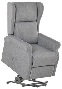 HOMCOM Fotoliu relax, funcție ridicare, funcție de înclinare, până la 200kg, 72,5x94x109cm, Gri | Aosom Romania