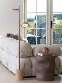 Lampadar LED din lemn de frasin natur Okinawa