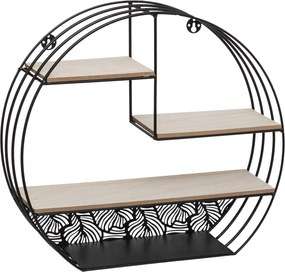 Poliță de perete MIRNA cu decor vegetal, 39,3 x 10,5 x 36 cm