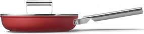 Tigaie cu capac SMEG CKFF2401RDM, 1,9 l, Ø24 cm, Acoperire cu teflon, Pana la 250°C, fără PFAS, Inductie, Rosu