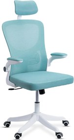 Scaun ergonomic OFF 336 bleu, spătar înalt și brațe rabatabile