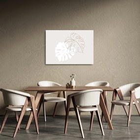 Tablou pe sticlă - Linia de artă monstera N⁰2 (70x50 cm)