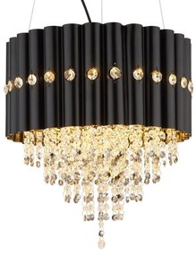 Lustra suspendata, Metal Negru, Cristale K5, ELEOS 63149-3 GL