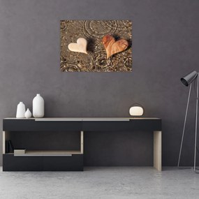 Tablou - Inimile din lemn (70x50 cm)