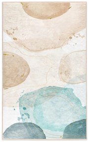 Covor crem/turcoaz lavabil 80x150 cm Puddle – Mila Home