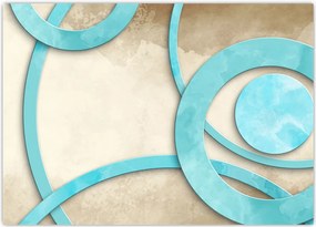 Tablou - Cercuri albastre acvarelă (70x50 cm)