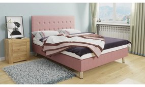 Pat matrimonial 140 cm Etel (roz ) (cu somieră și saltea). Promo -17%. 1070127