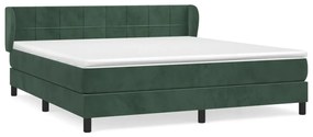 3127502 vidaXL Pat box spring cu saltea, verde închis, 160x200 cm, catifea