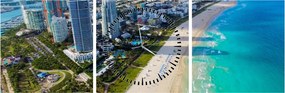 Tablou - Miami, Florida (cu ceas) (90x30 cm)