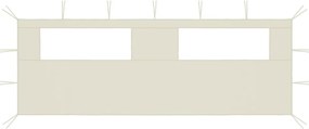 vidaXL Perete lateral foișor cu ferestre, 6x2 m, crem