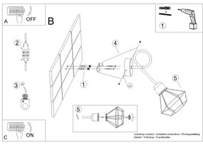 Aplică ARTEMIS 1xE14/40W/230V neagră Sollux SL.1108