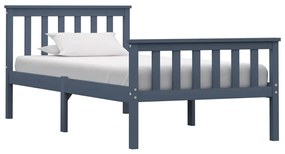 vidaXL Cadru de pat, gri, 100 x 200 cm, lemn masiv de pin