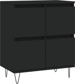 vidaXL Servantă, negru, 60x35x70 cm, lemn prelucrat