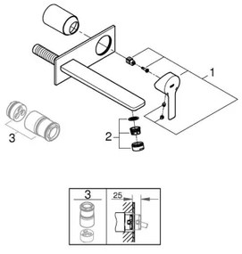 GROHE LINEARE 23444AL1 - Baterie pentru lavoar, montaj în două găuri, 207 mm, grafit