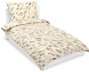 Lenjerie de pat din bumbac Bellatex Twig bej, 140 x 200 cm, 70 x 90 cm