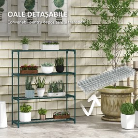 Outsunny Raft de Colț pentru Plante pe 4 Nivele, Suport Lemn pentru Expunerea Ghivecelor, Ideal Cameră sau Balcon | Aosom Romania