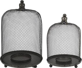Set 2 suporturi pentru lumânări din metal tip plasă, "Bell"