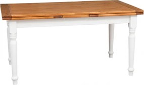 Masa extensibila, L160(290) 90 H80 cm, alb antic nuc antichizat, lemn masiv